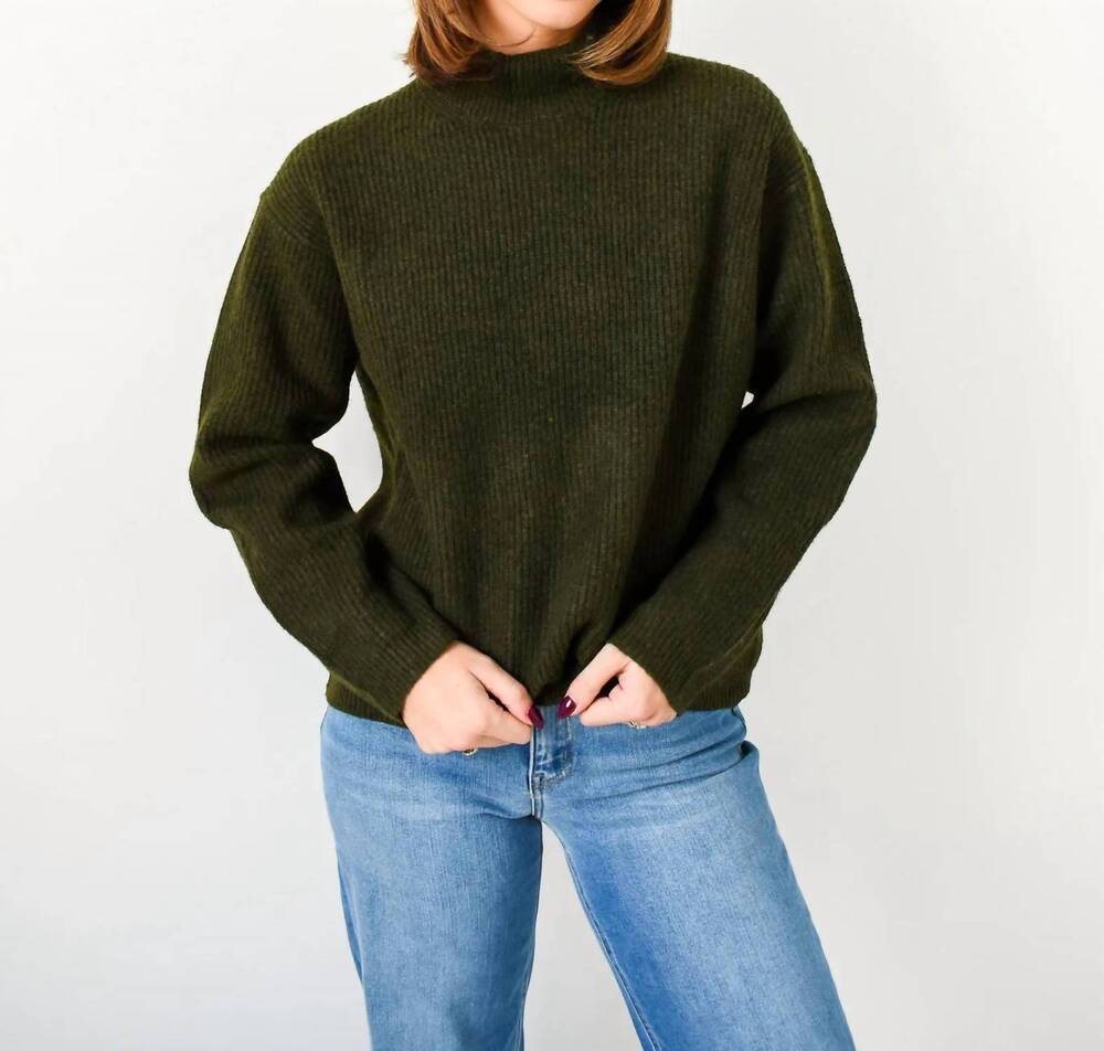 NEW KARLIE turtleneck long sleeve sweater in olive
